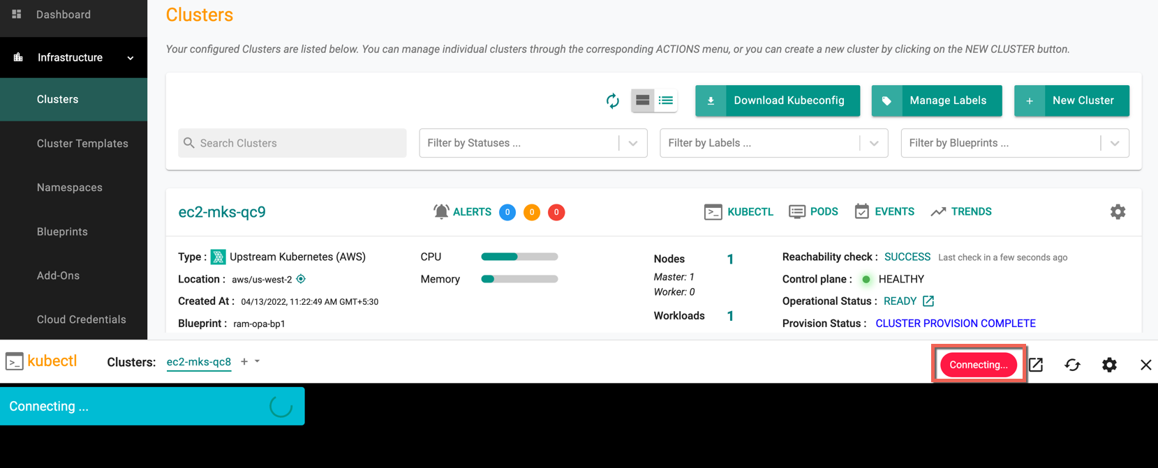 Cluster KubeCTL Shell