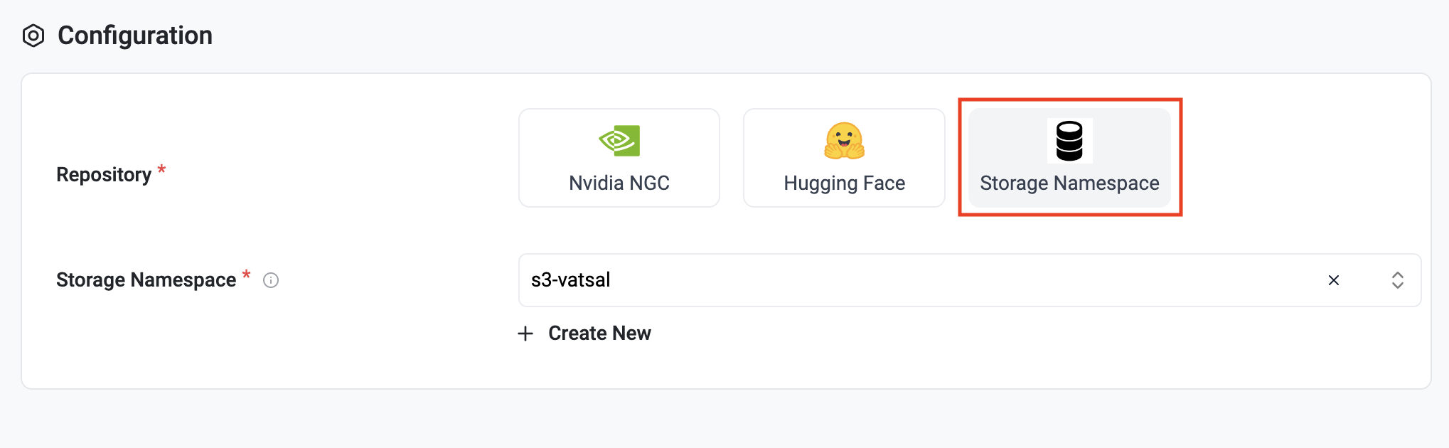 Storage NS Configuration