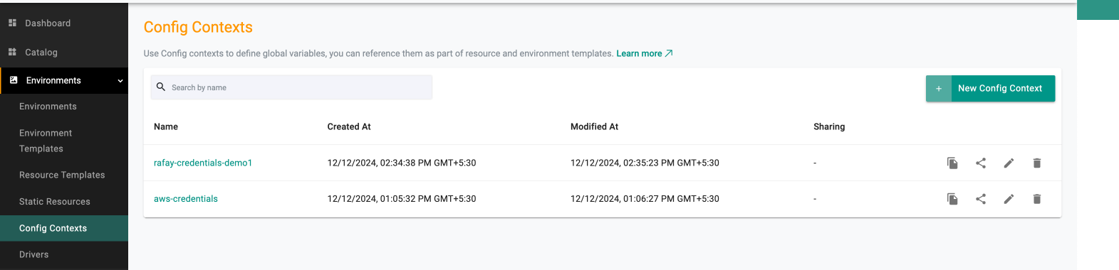 Config Contexts