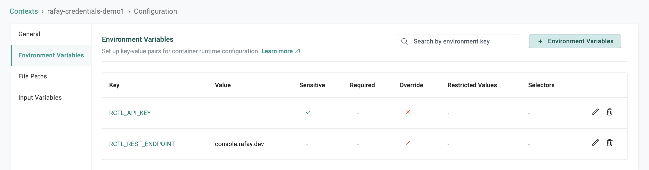 Rafay Config Context