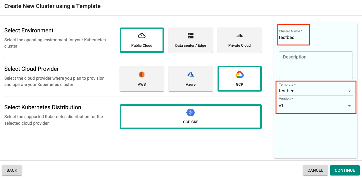 Use Cluster Template