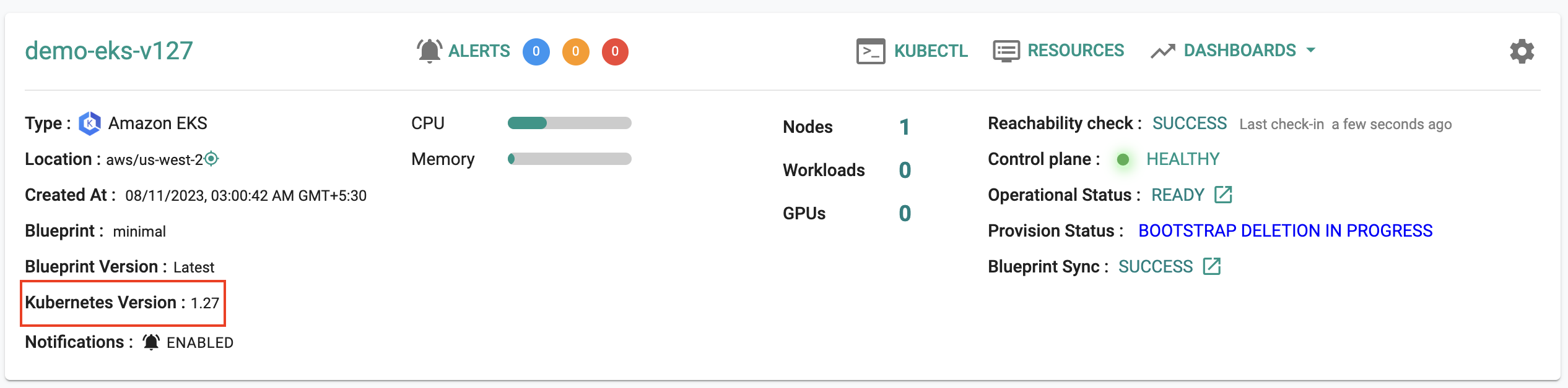 New EKS Cluster v1.27