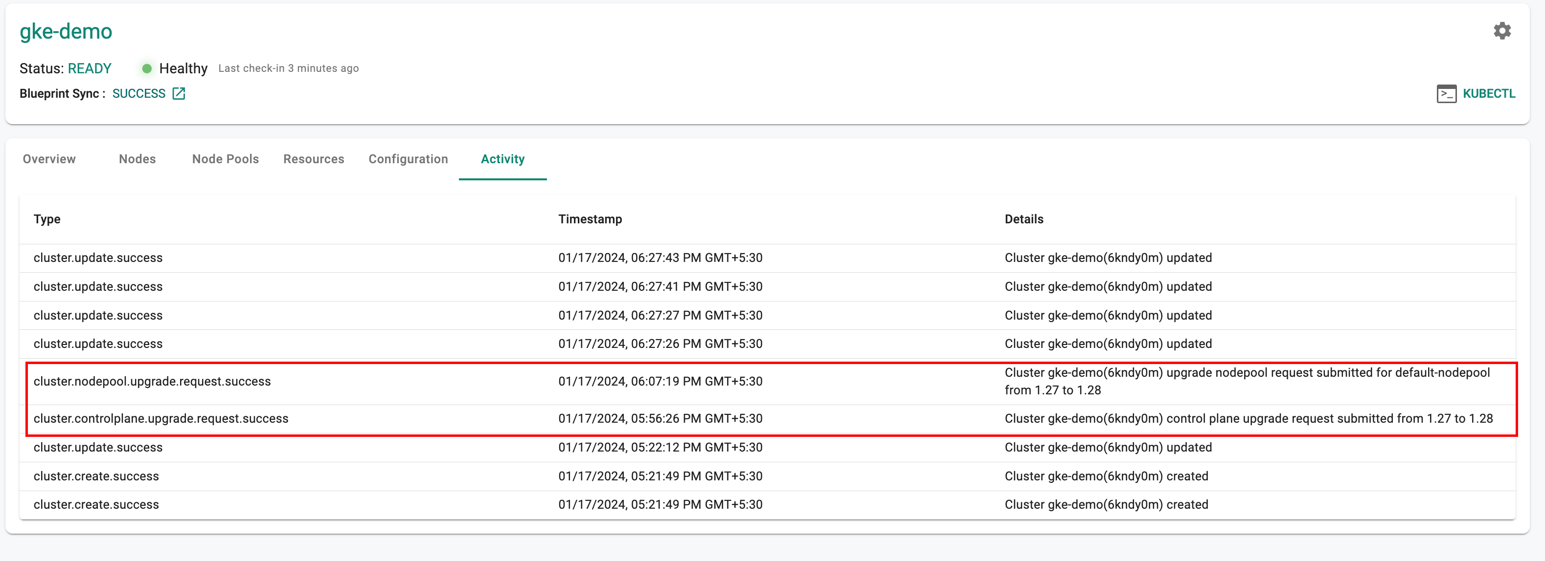 In-Place Upgrades of GKE