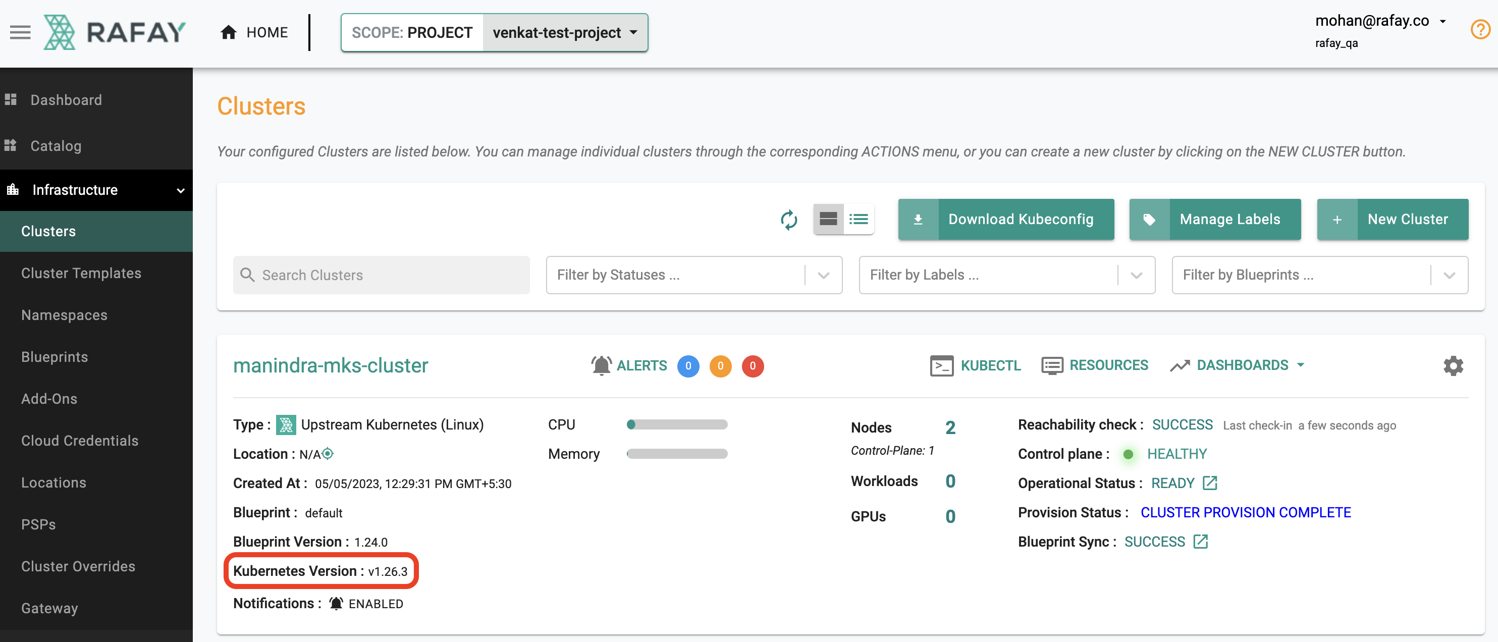 New Cluster based on K8S 1.26