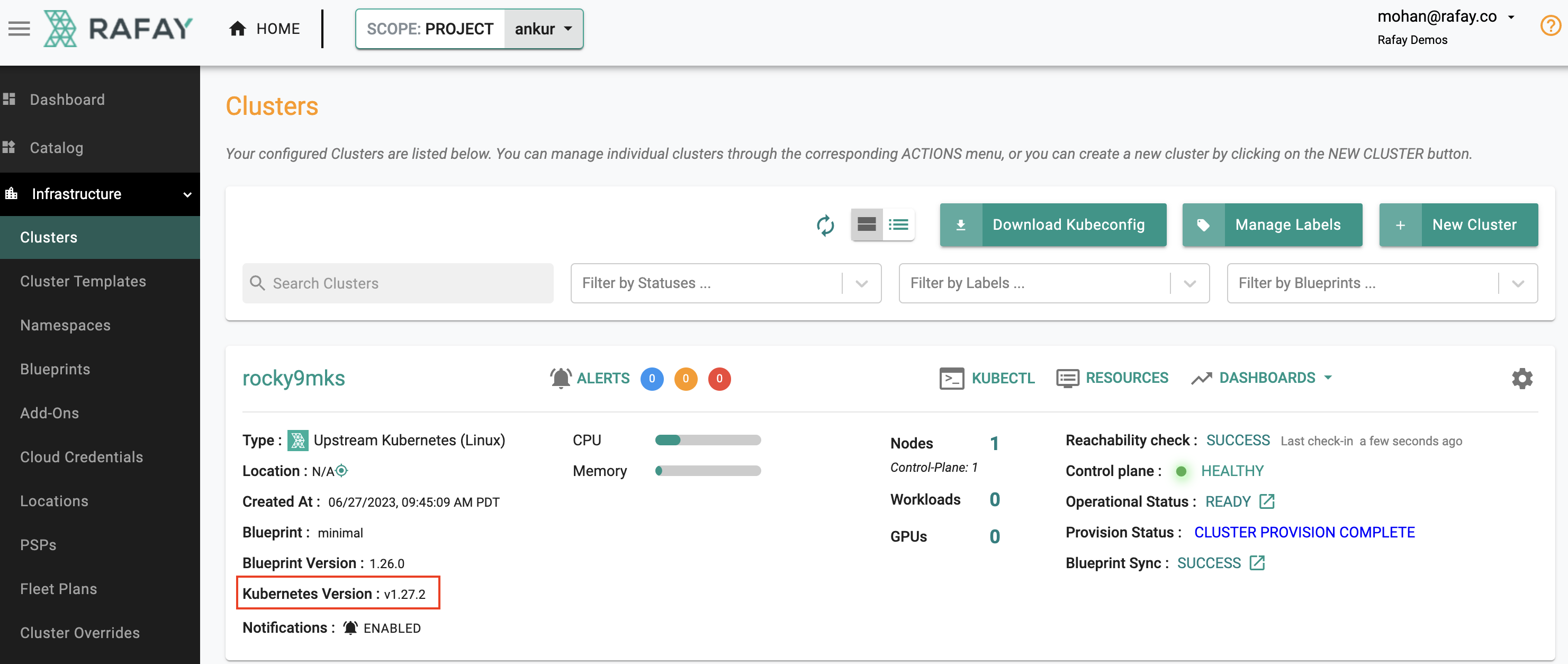 New Cluster based on K8S 1.27