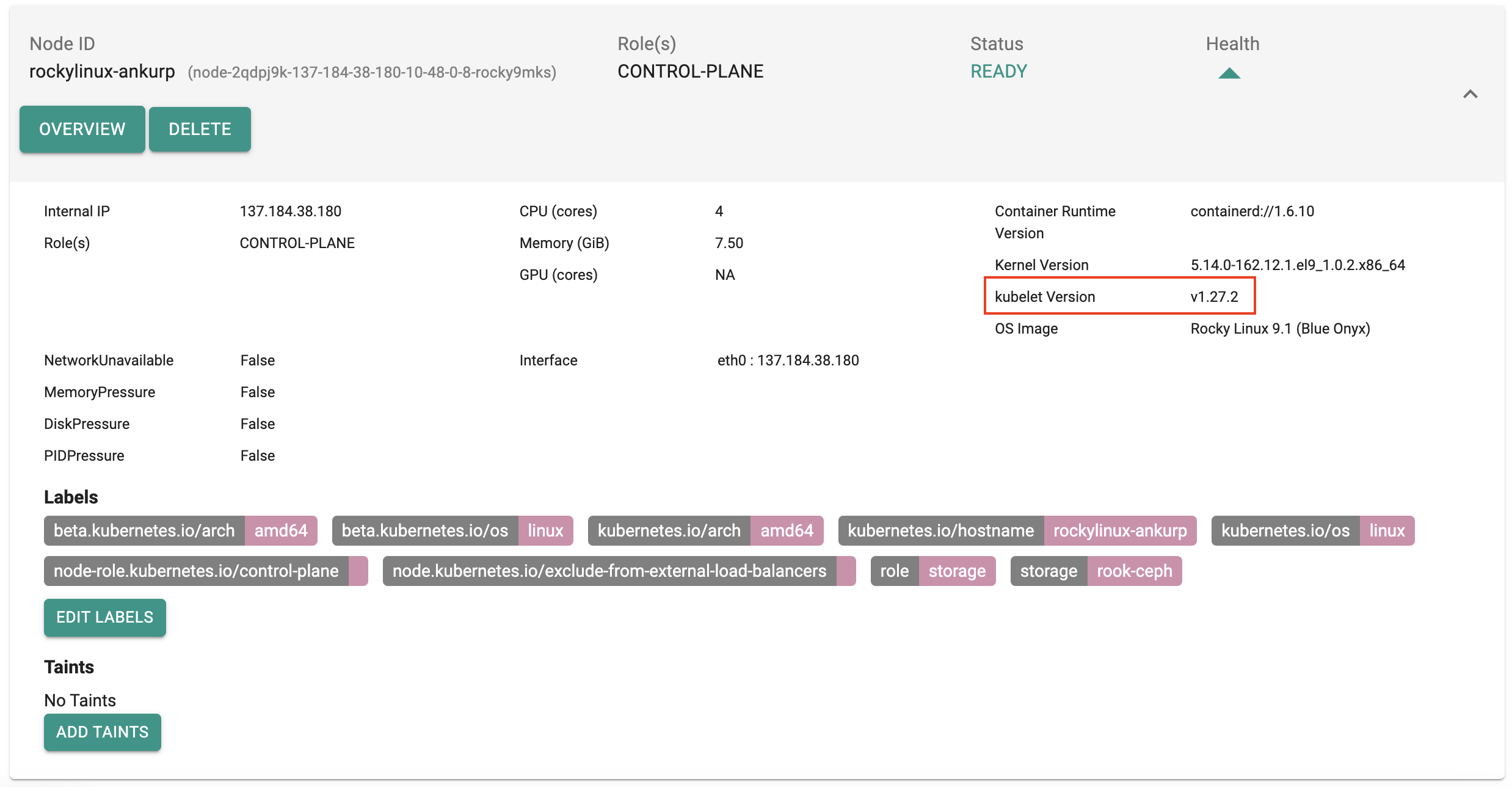 New Cluster Node based on K8S 1.27