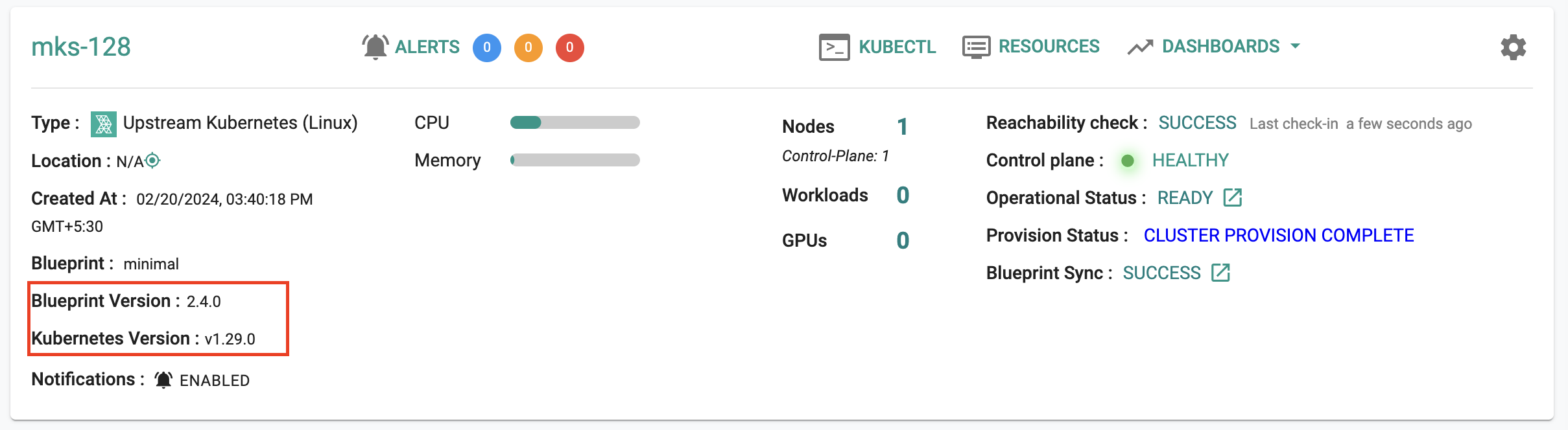 New Cluster based on K8S 1.29