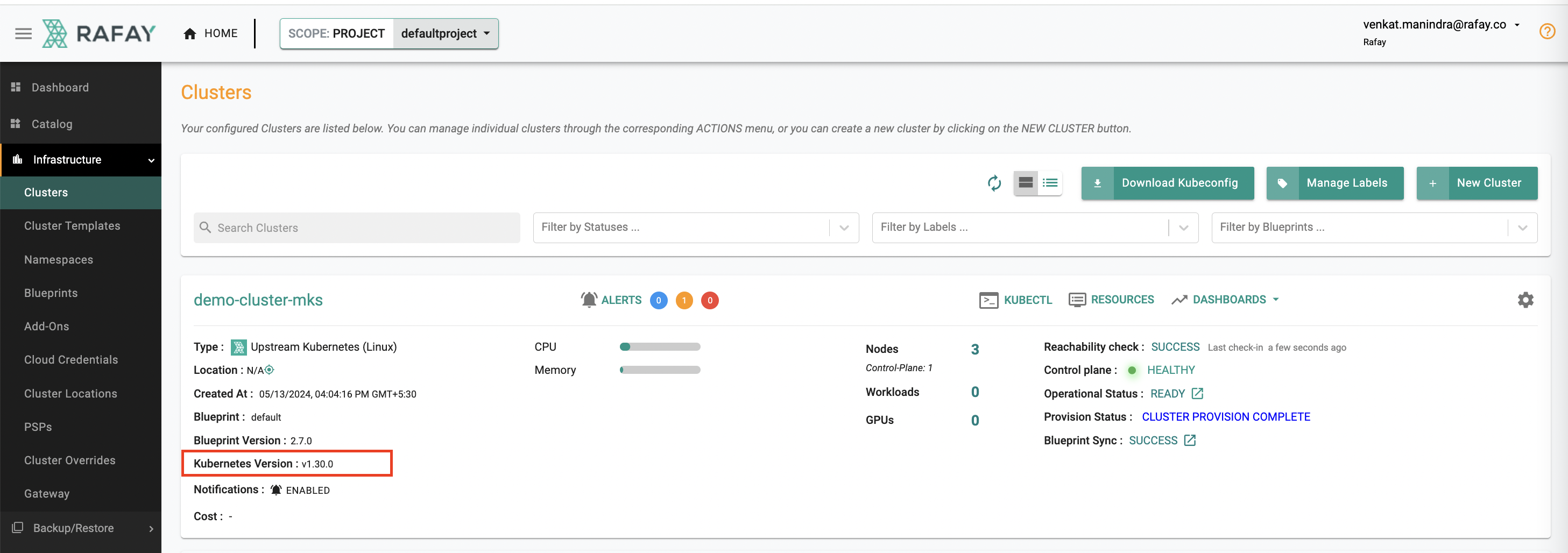 New Cluster based on K8S 1.30