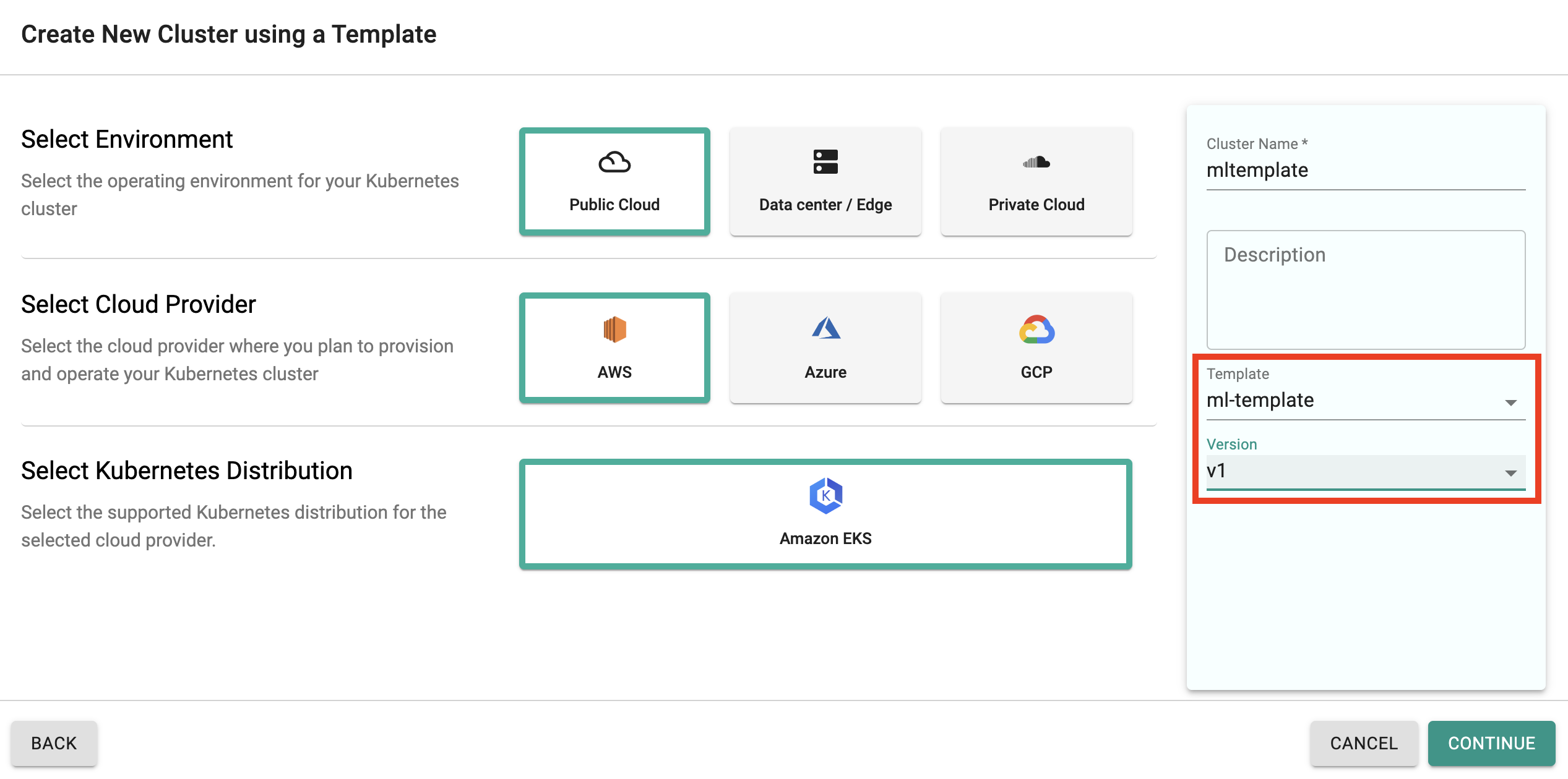 Cluster Templates