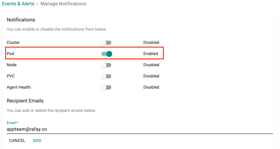 Per Project Notification Settings