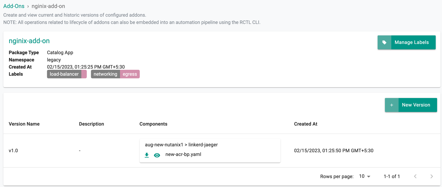 Add On Label Create Success