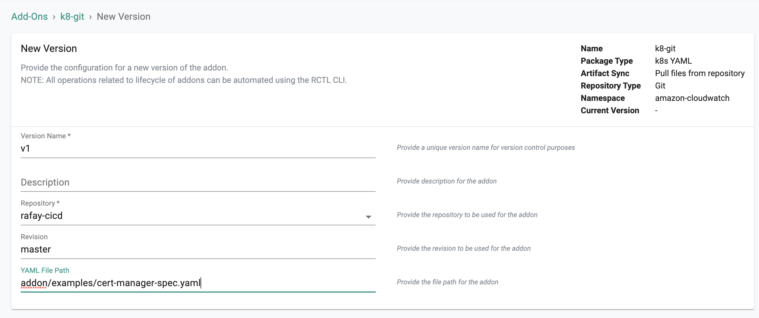 K8 YAML Git Version