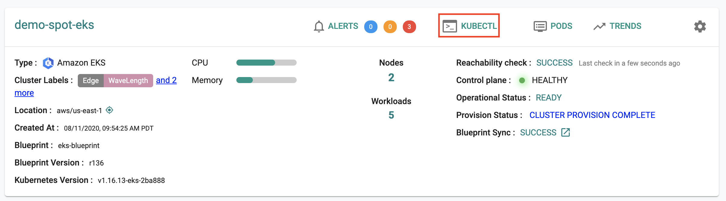 Add-On Status KubeCTL