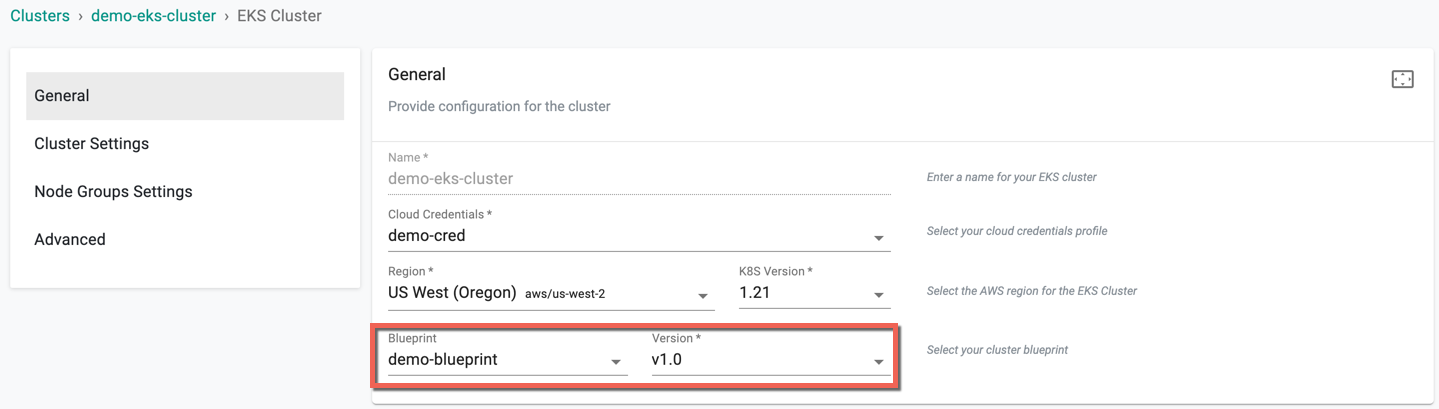 Blueprint for New Cluster