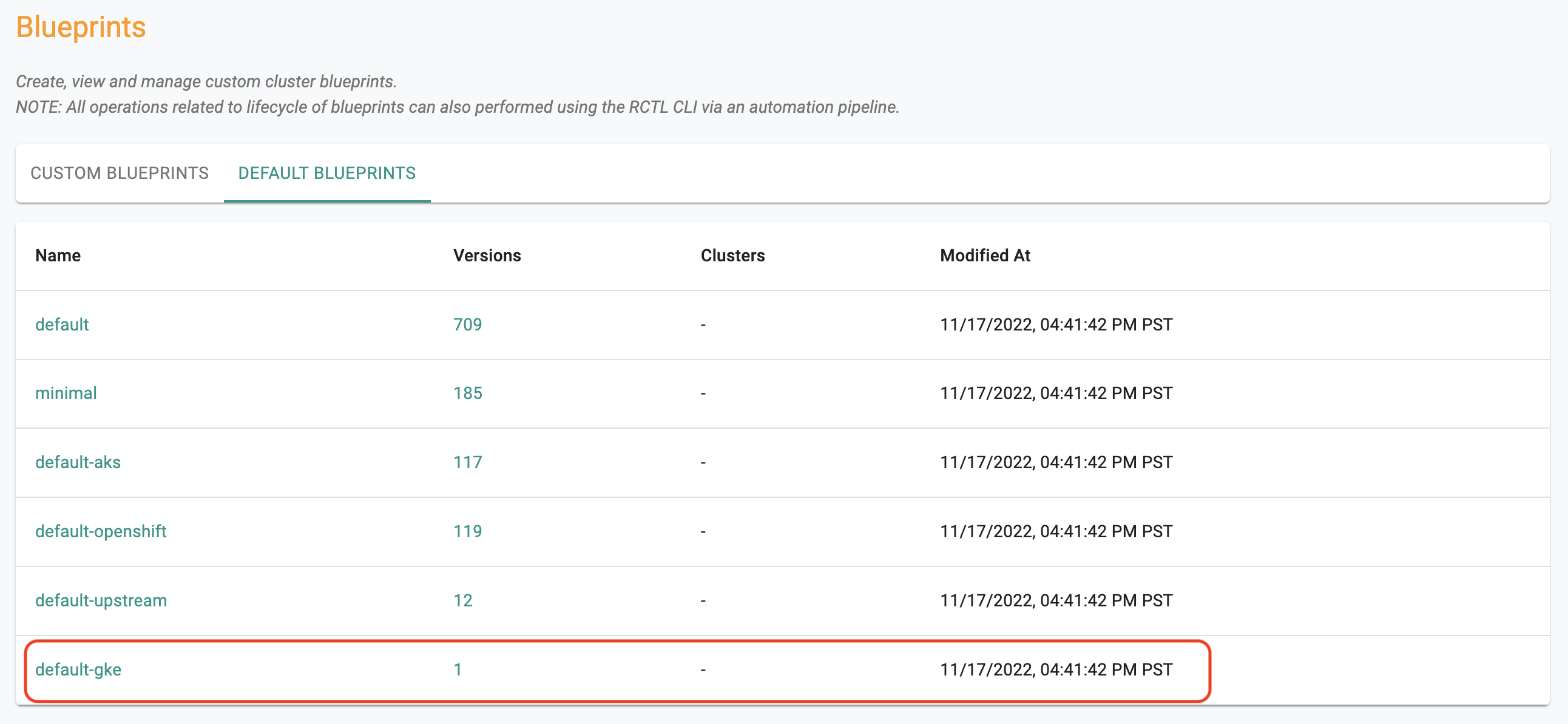 Default GKE Cluster Blueprint