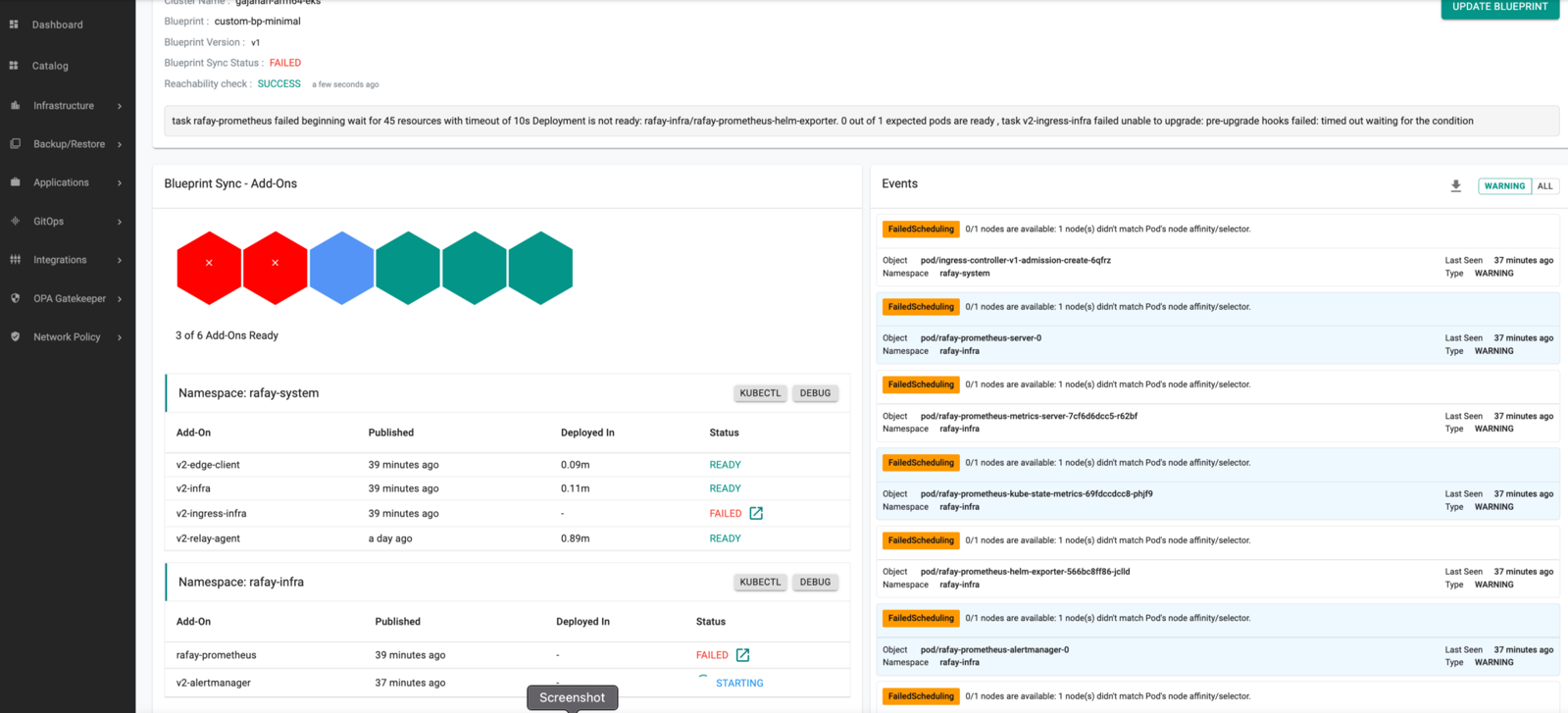 Blueprint for Existing Cluster