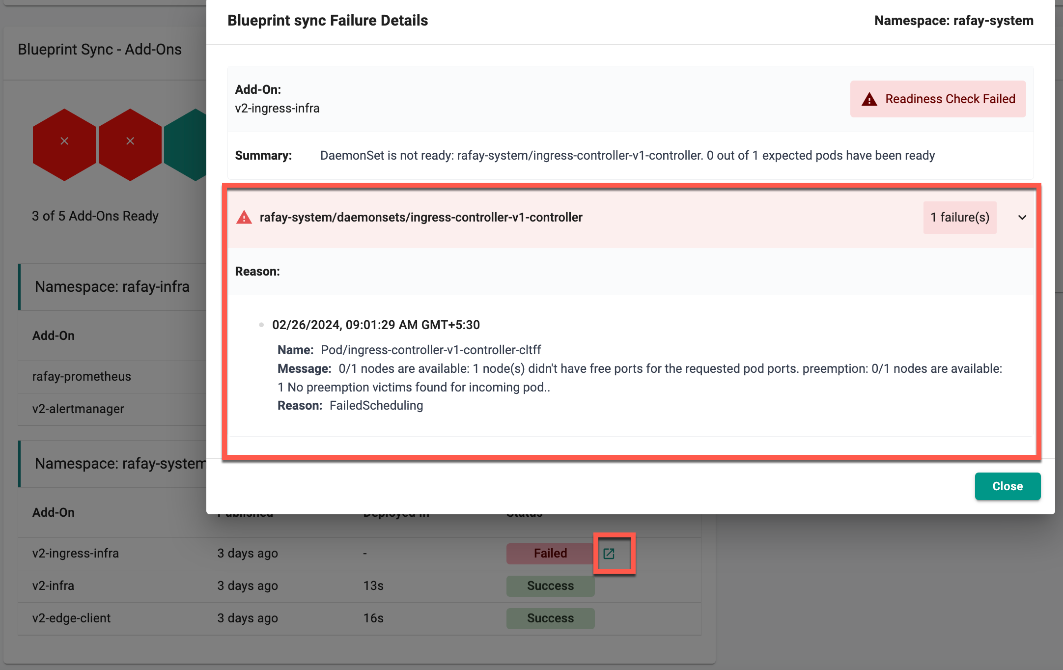 Provisioning Failure