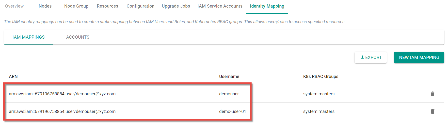 Provide AWS IAM Policy ARN