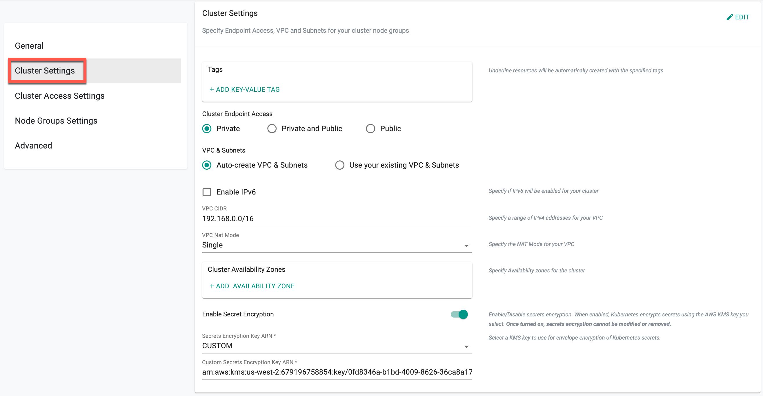 Configure EKS Cluster