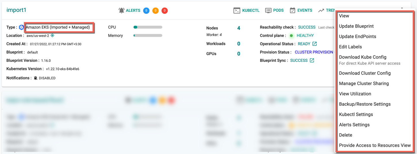 Import Cluster