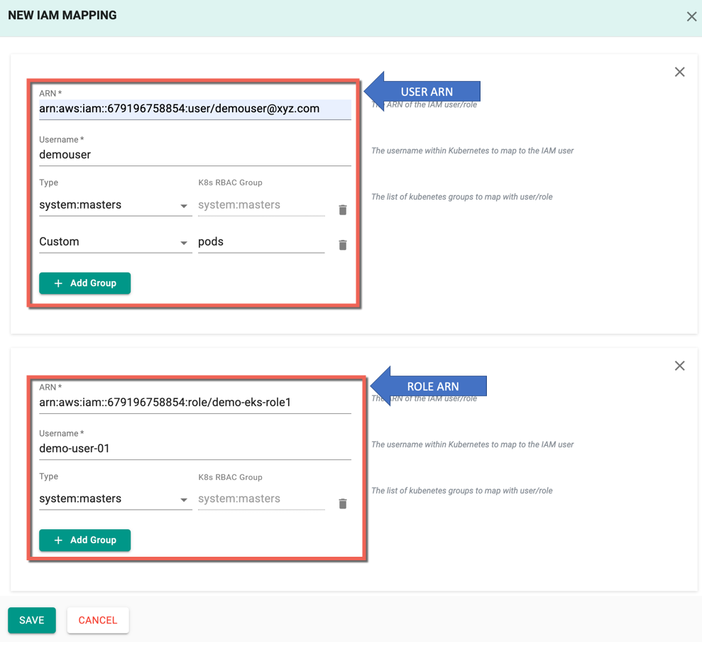 Provide AWS IAM Policy ARN