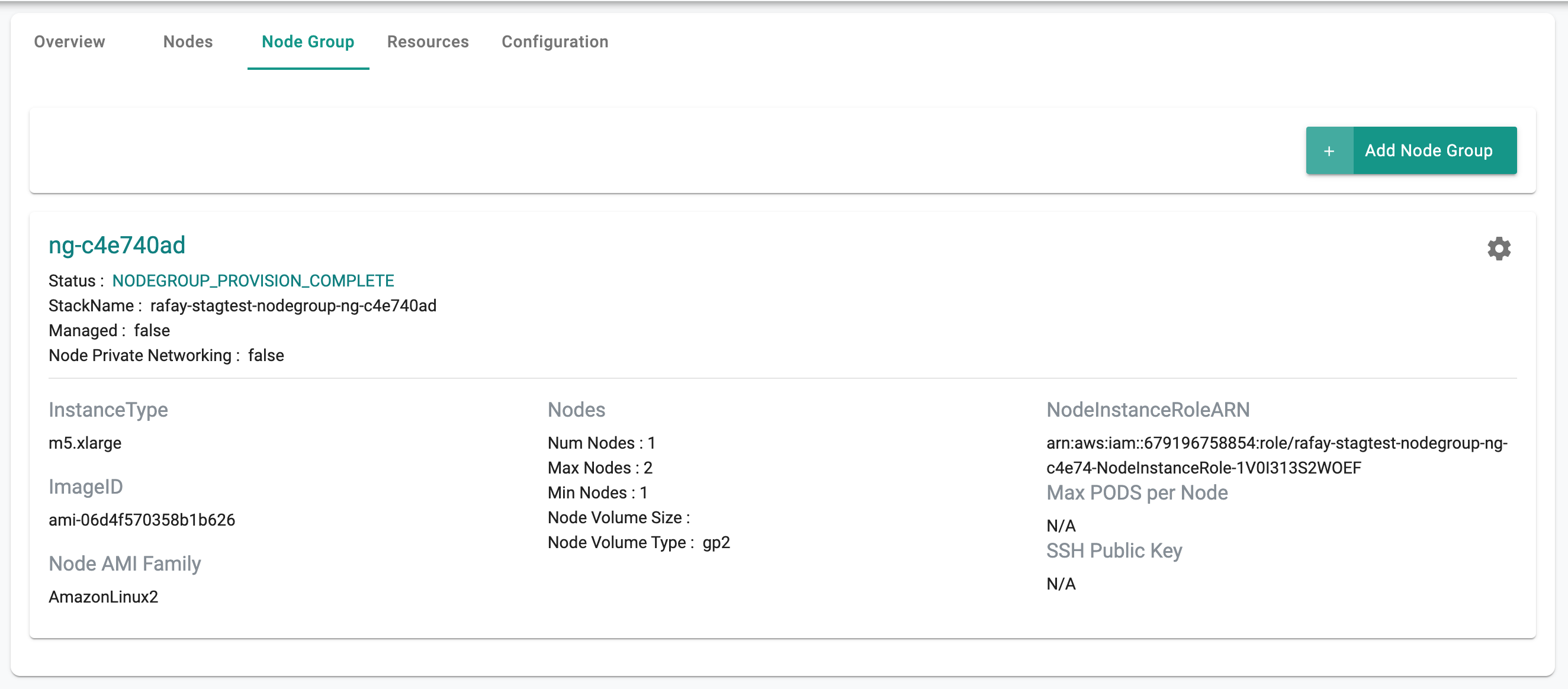 Nodegroup Details