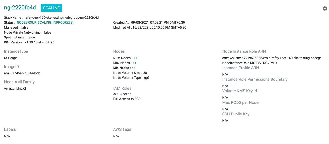 Scale Node Group Progress