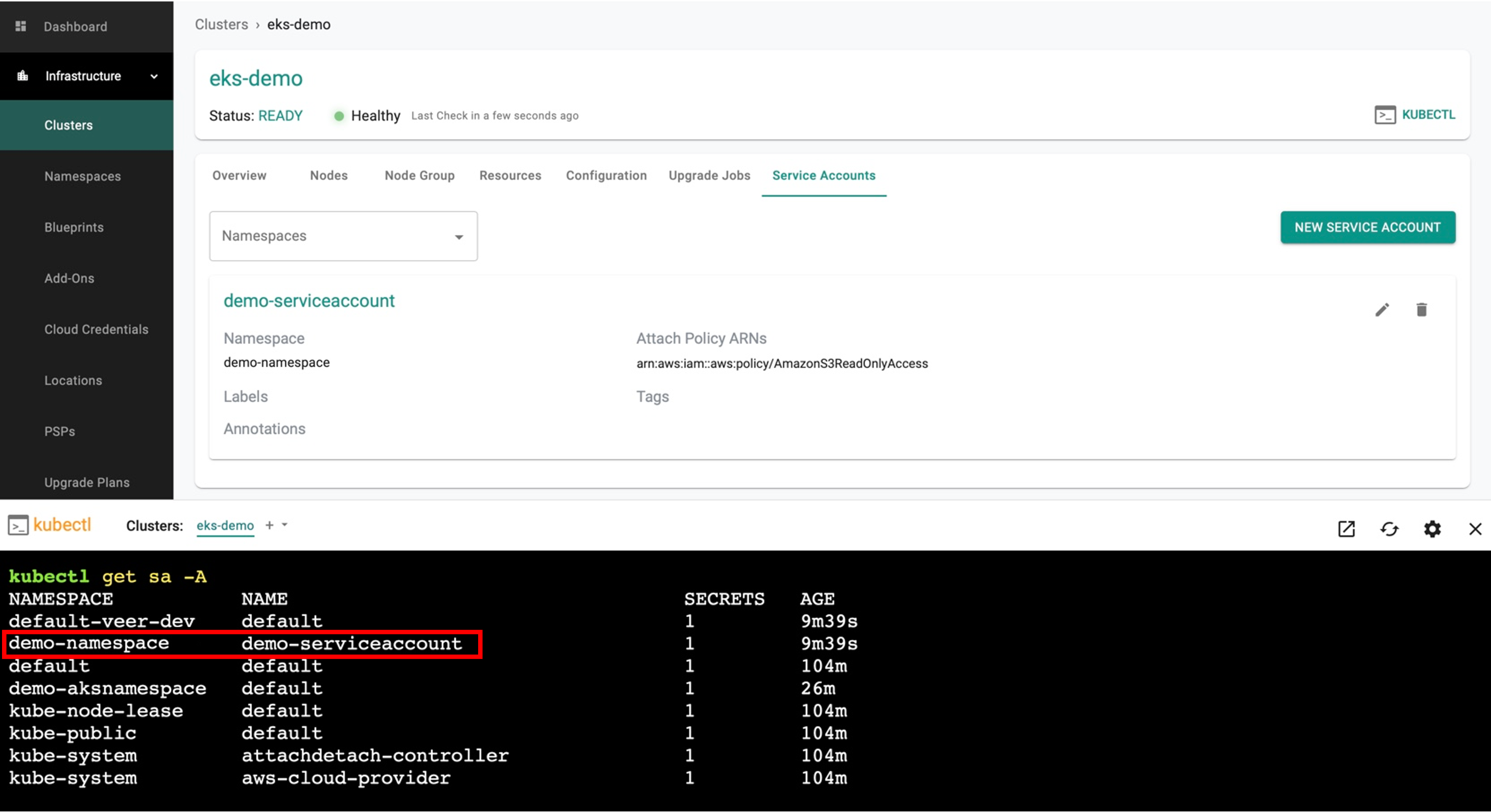 Provisioned Service Cluster