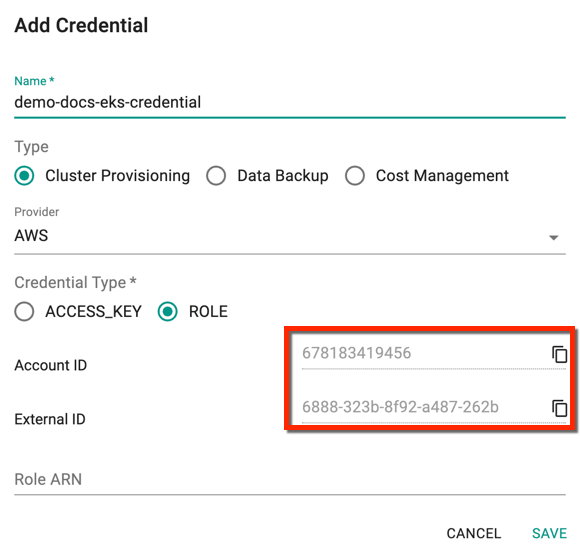 Create Cloud Credential