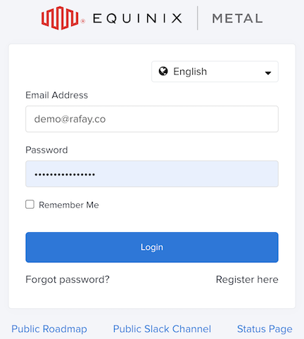 Login into Equinix Metal