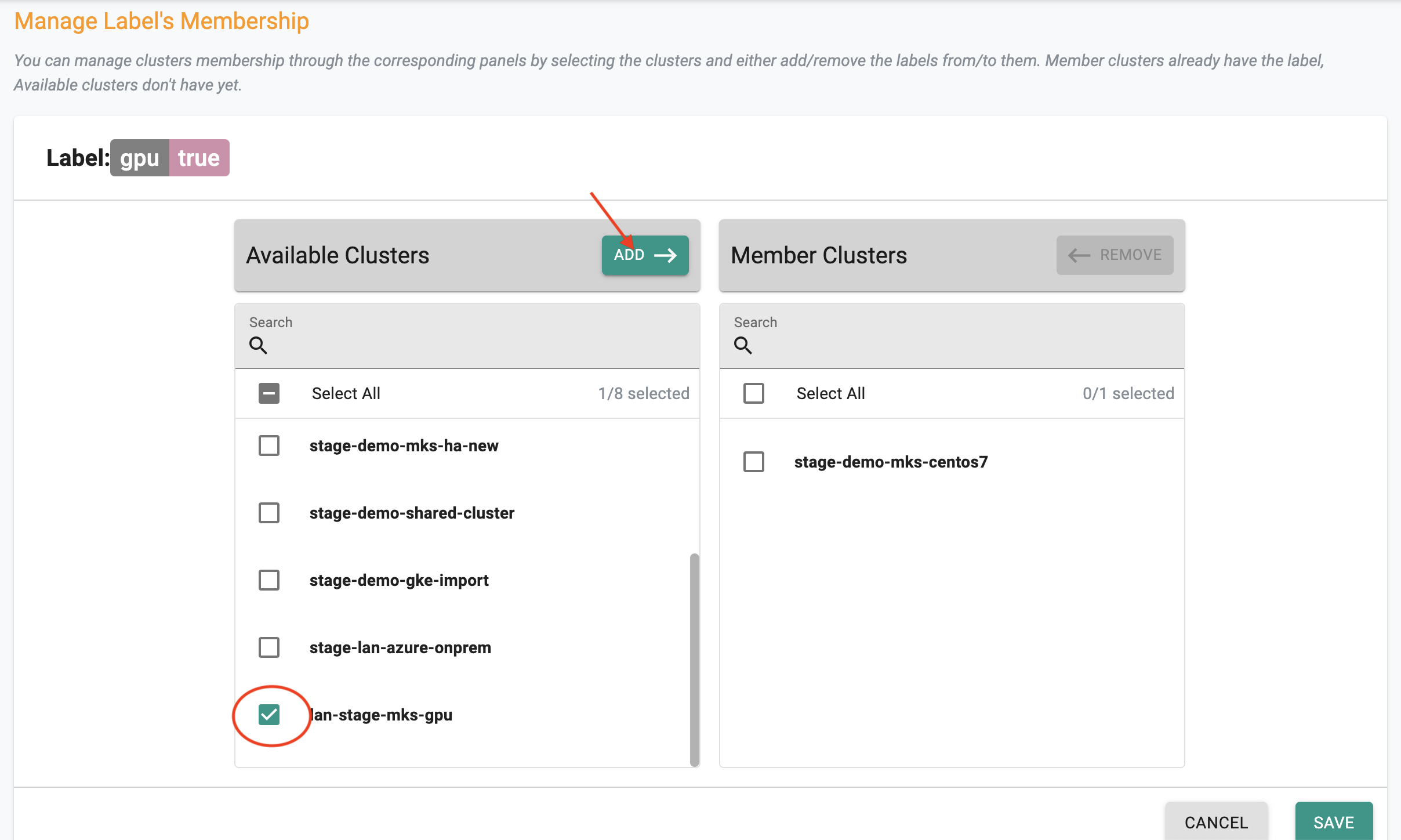 Manage Labels