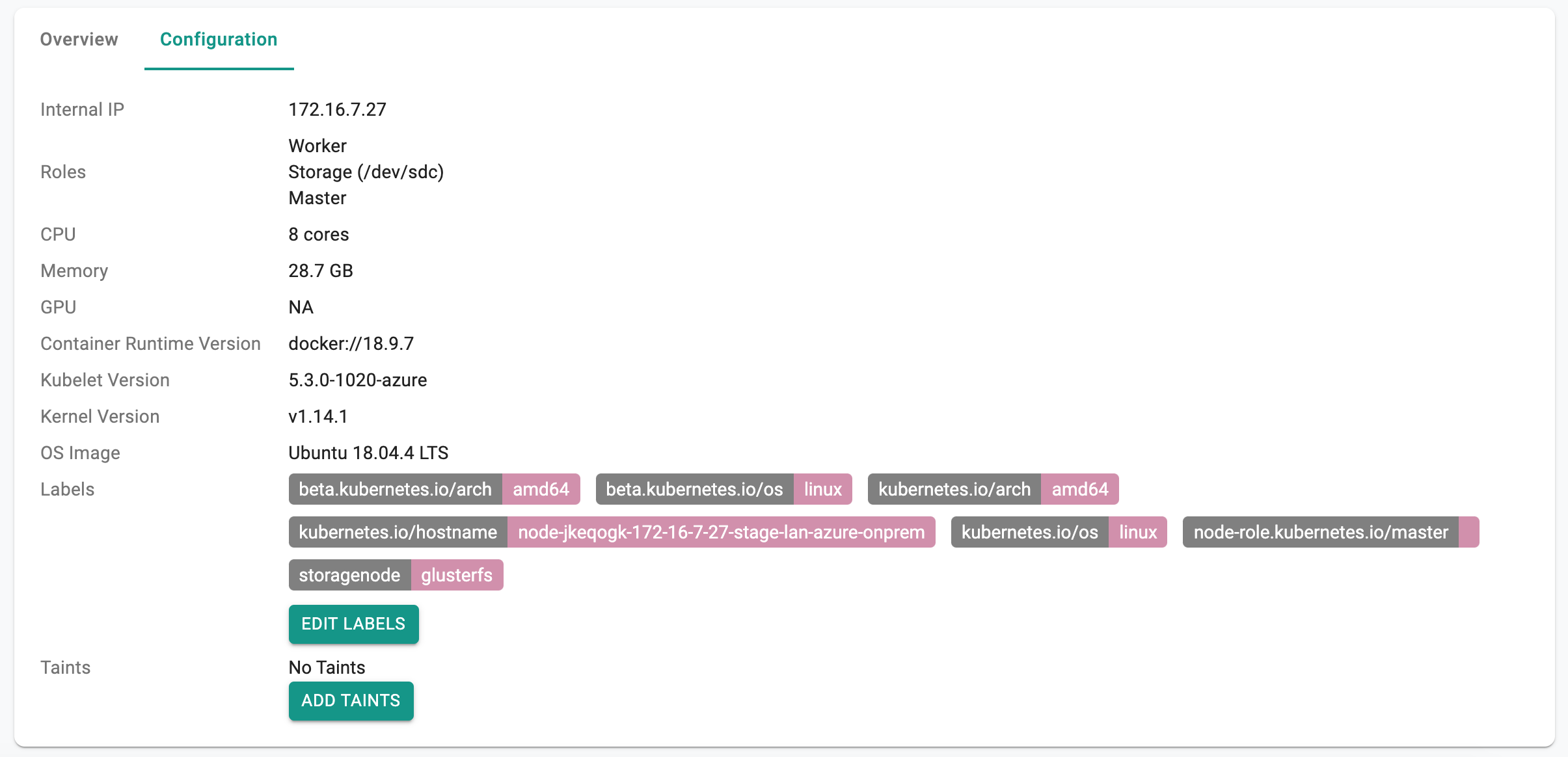 View Node Taints