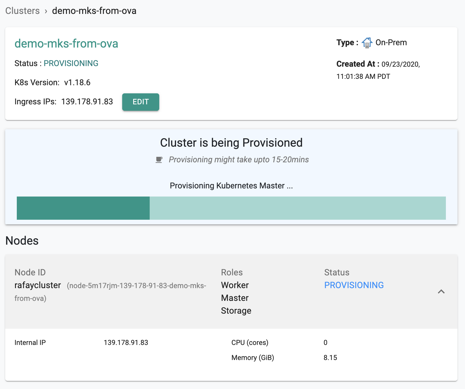 Provision Cluster