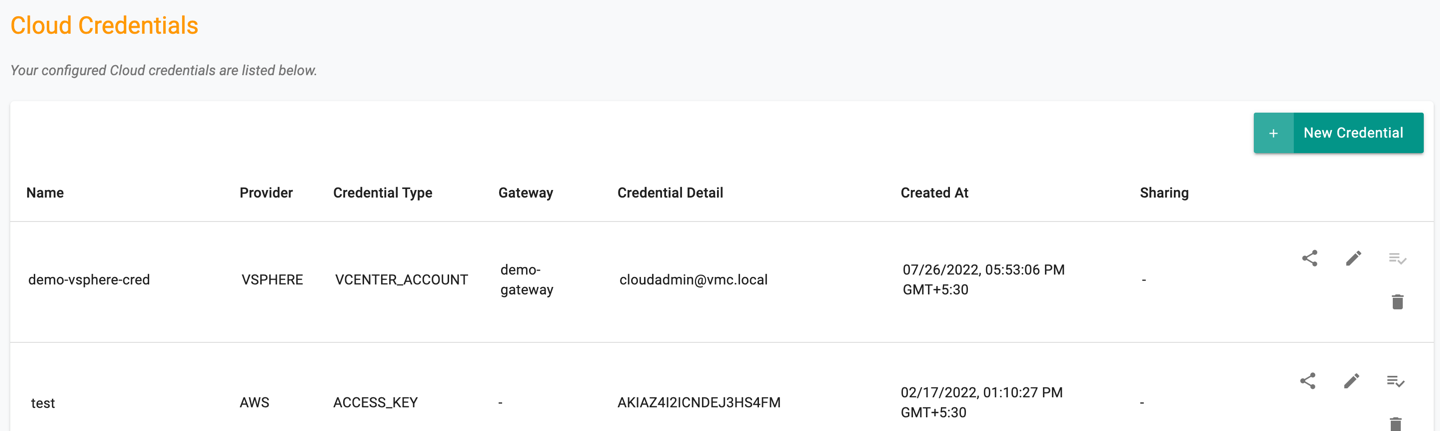 Create Cloud Credential