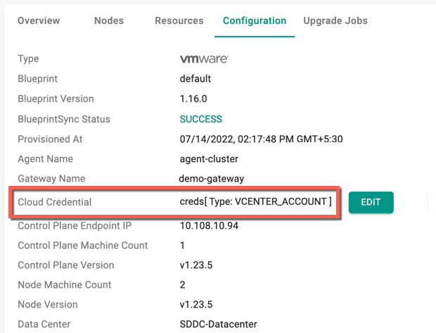 View Cloud Credential