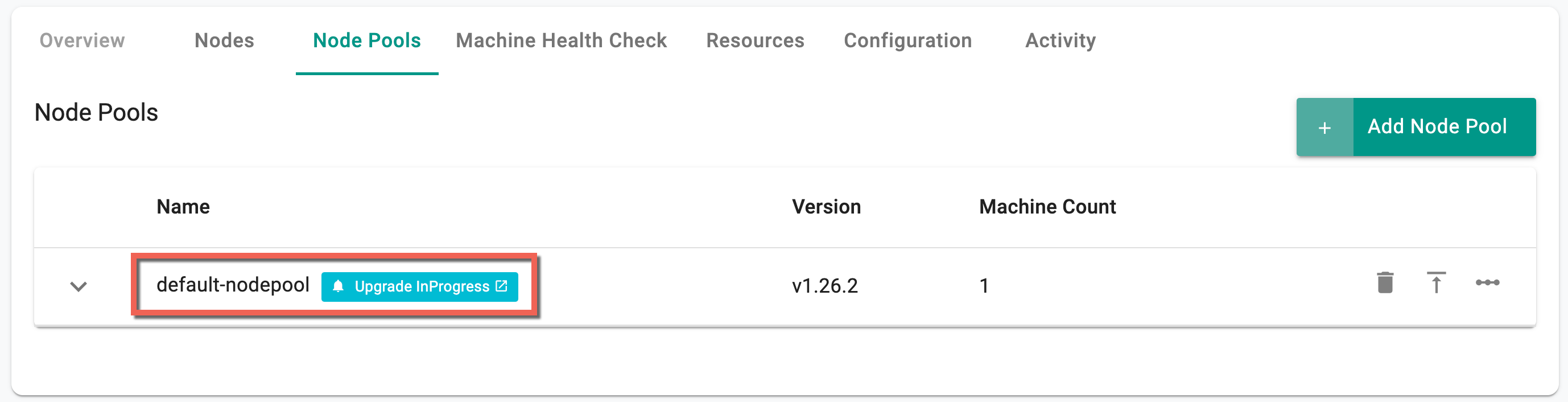 Cluster Upgrade Indication