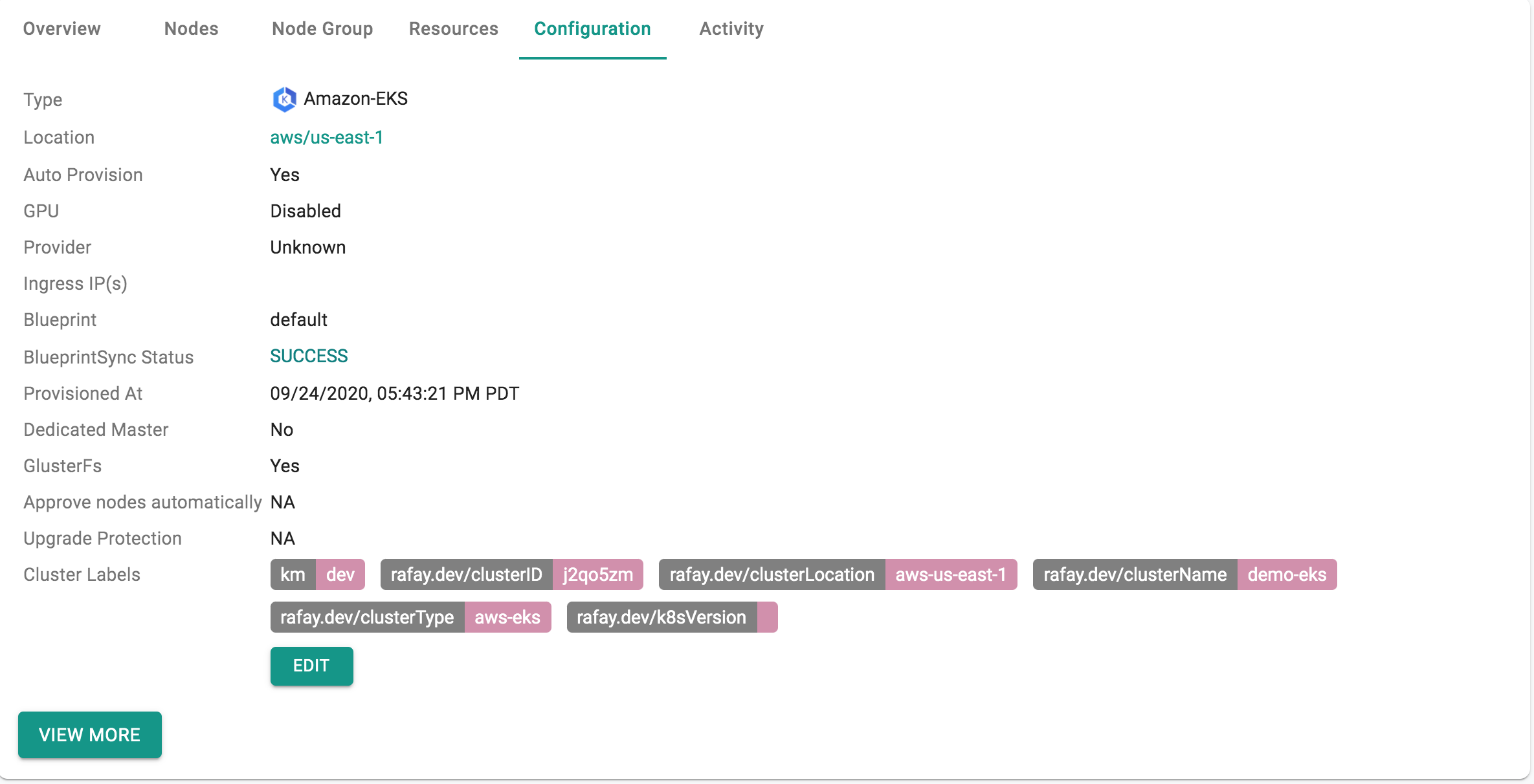 Cluster Configuration