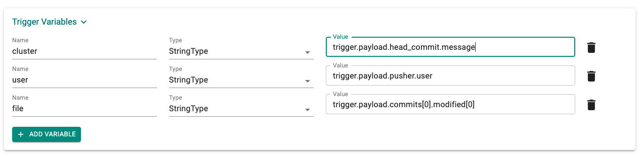 Example Trigger Variables