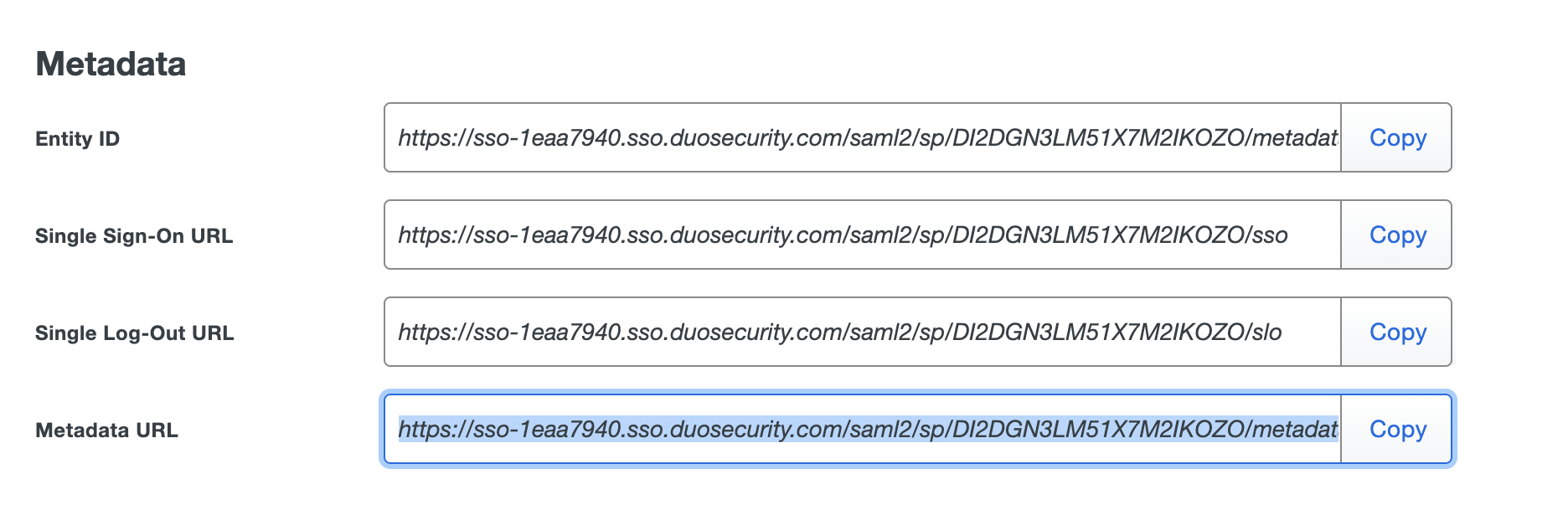 IdP Metadata