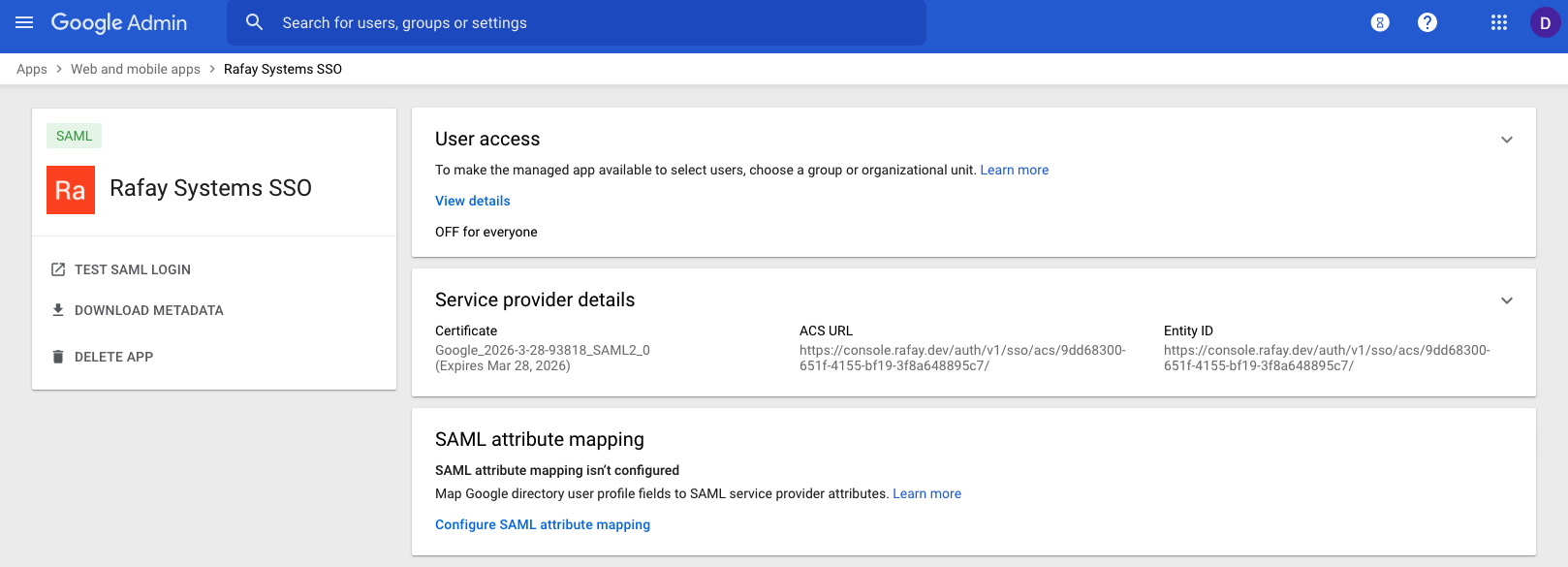 Configure SAML 2