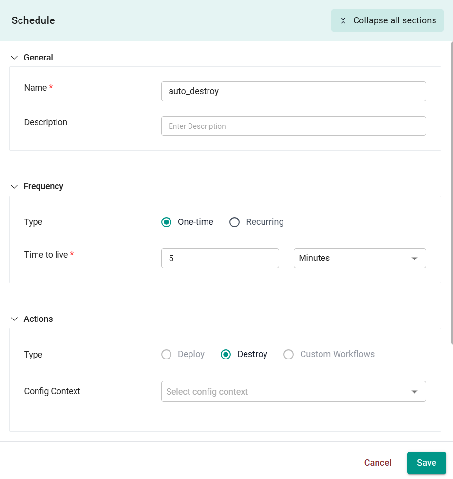 Configure Schedule