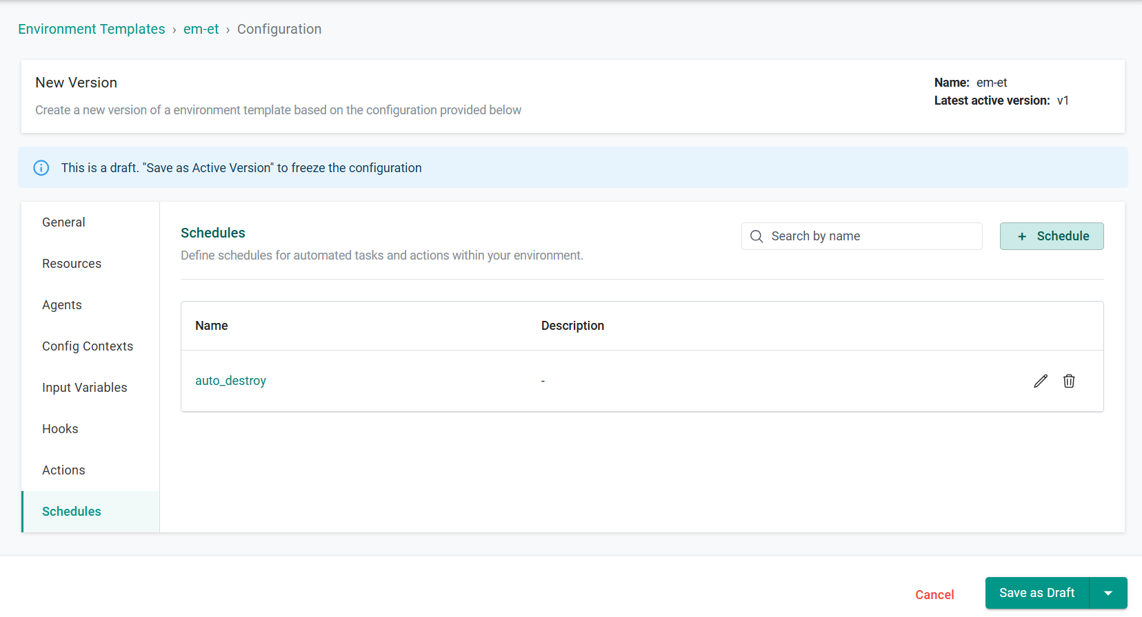Configure Schedule