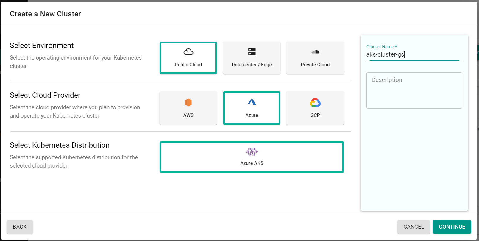 Create Cluster