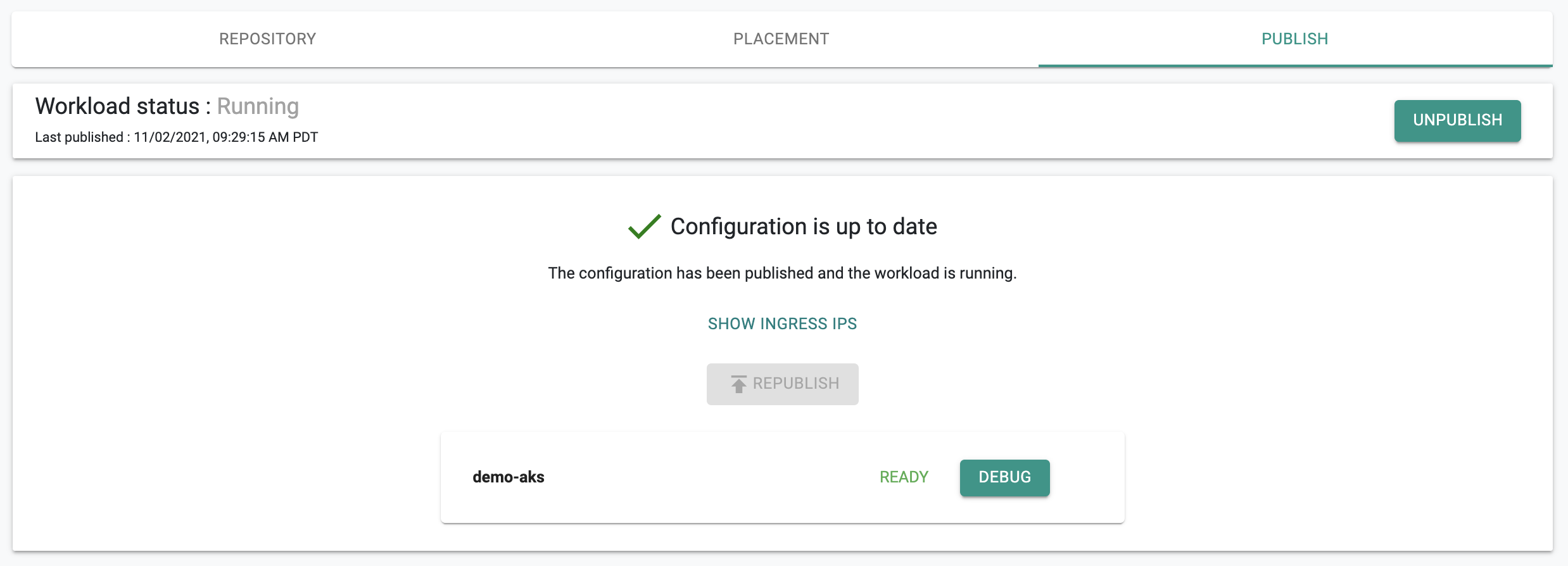 Published Workload