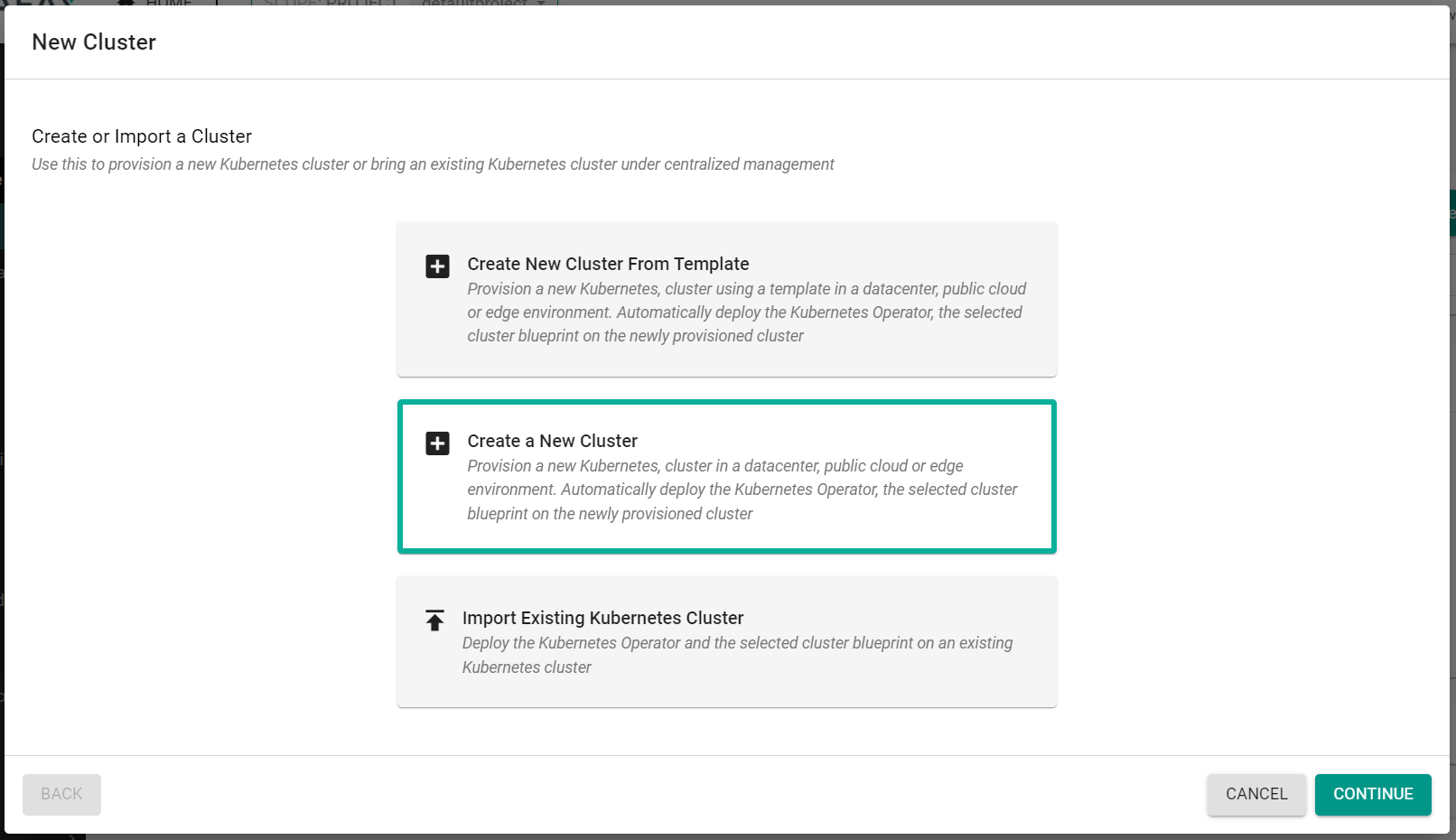 Create Cluster