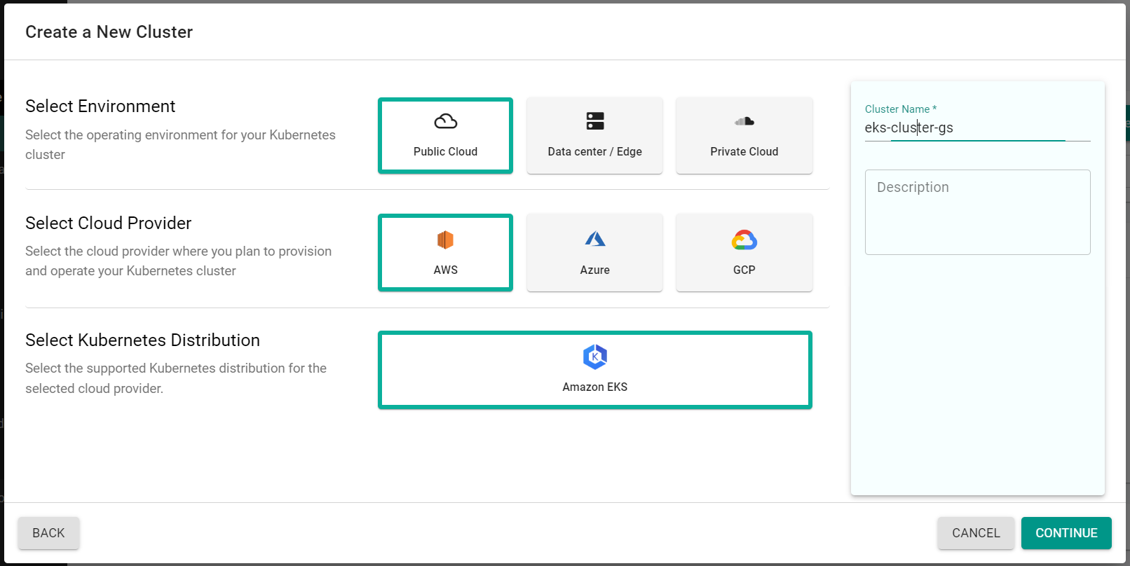 Create Cluster