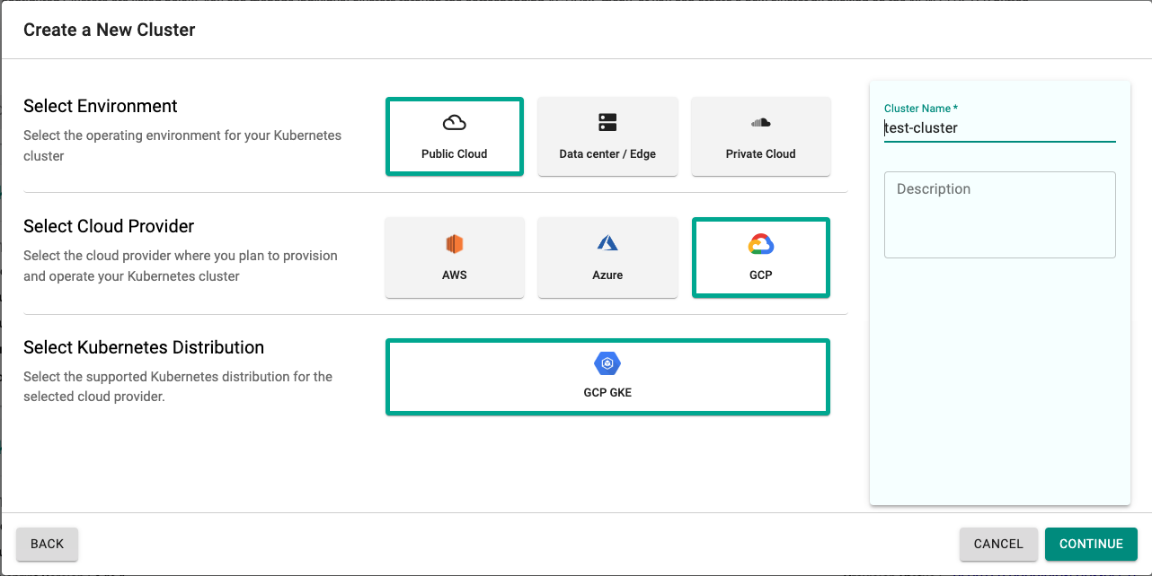 Create Cluster