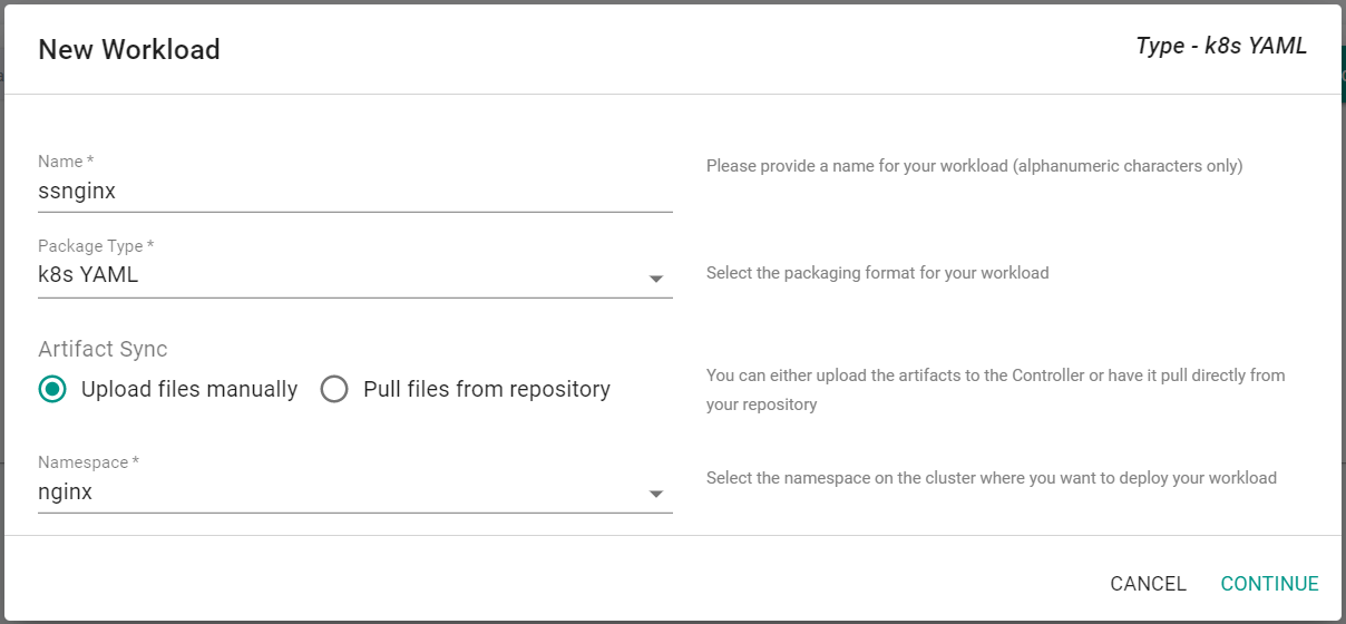 Create Workload