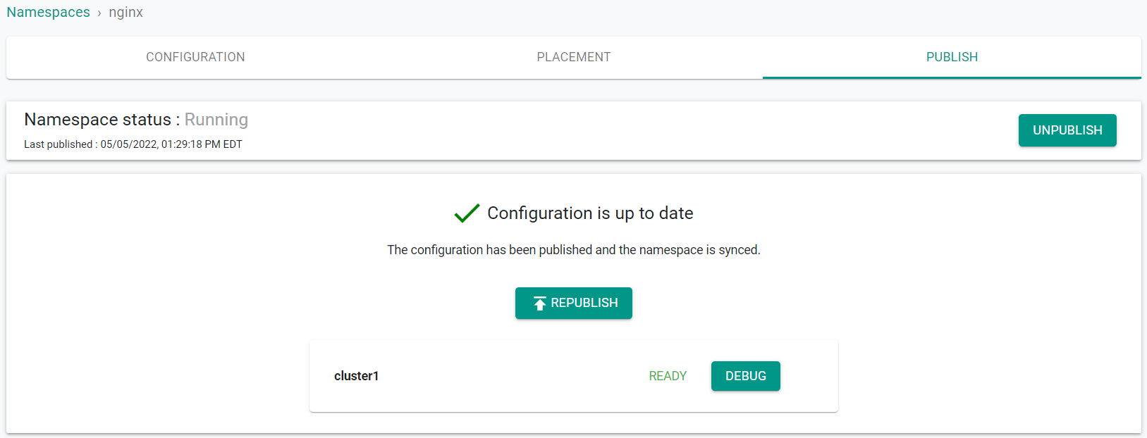 Create Namespace