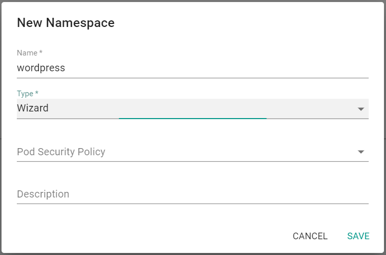 Create Namespace